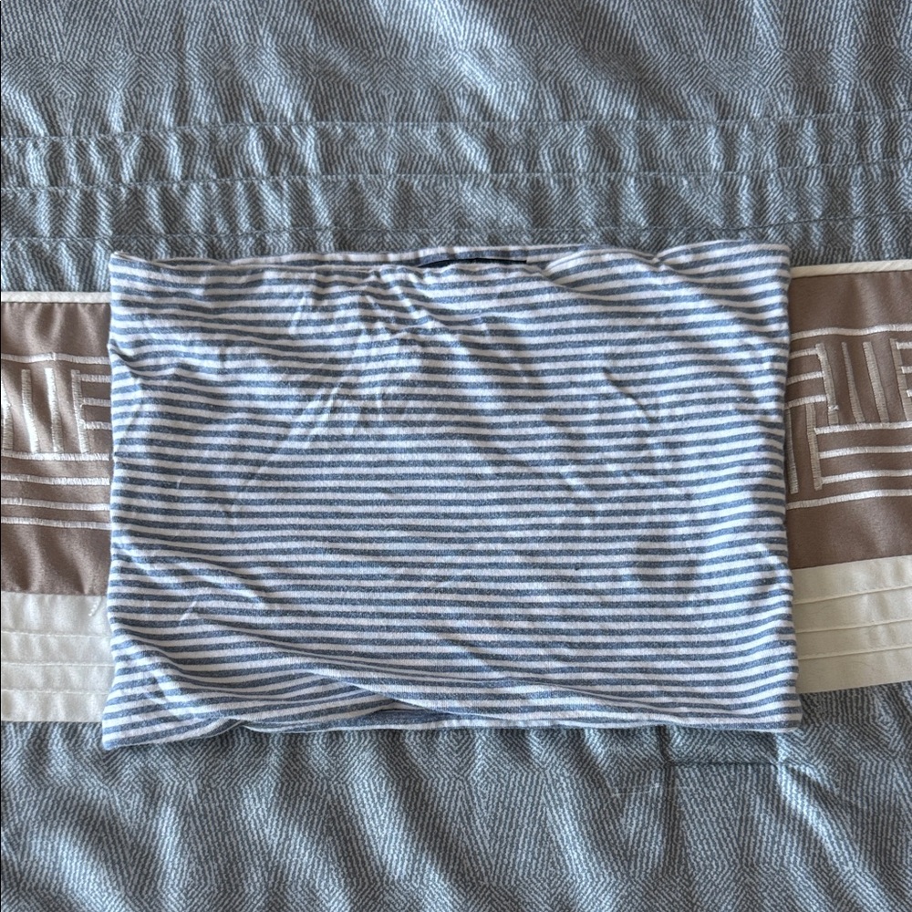 Striped light blue and White Tube Top